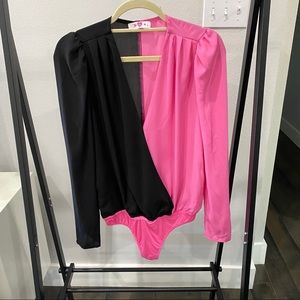 Buddy Love Asymmetrical Color Block Bodysuit